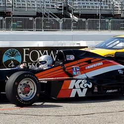 Mario Andretti Racing Experience - That's me in the IndyCar, ready for a push start by the quad.