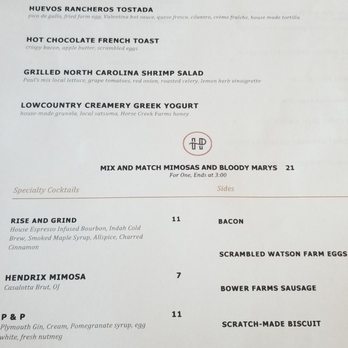 Hendrix - Brunch menu - Bars Near Me - Columbia, South Carolina