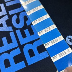 Proper Ink - Color matching using Pantone C color chart.