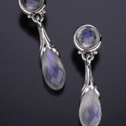 Christopher's Fine Jewelry Design - Moonstone Brioles set in 14 Karat White Gold
