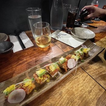 M Sushi - Spicy Tuna on actually rice topped off with truffle oil - Sushi Bars Near Me - Durham, North Carolina M Sushi - Spicy Tuna on actually rice topped off with truffle oil - Sushi Bars Near Me - Durham, North Carolina