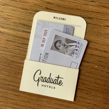 Graduate by Hilton Storrs - Clever keycard with library book slip reference - Hotels Near Me - Storrs, Connecticut
