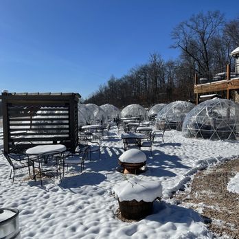 Red Heifer Winery - a snow covered patio - Wineries Near Me - Smithsburg, Maryland Red Heifer Winery - a snow covered patio - Wineries Near Me - Smithsburg, Maryland