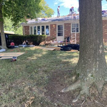 Tar Heel Construction Group - Working hard! Tented the whole area and moved items to ensure cleanup. - Roofing Near Me - Bel Air, Maryland Tar Heel Construction Group - Working hard! Tented the whole area and moved items to ensure cleanup. - Roofing Near Me - Bel Air, Maryland