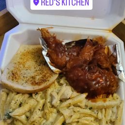 2 meat pasta / 4 piece wings with remix sauce