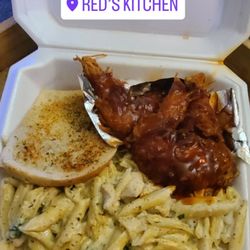 Red’s Kitchen - 2 meat pasta / 4 piece wings with remix sauce