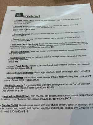 Menu photo 3 Penny's Diner Dunsmuir, CA
