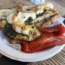 Warm chicken Caprese sandwich