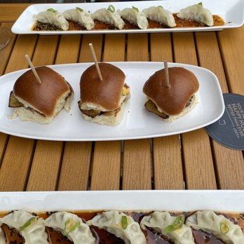 JOEY Markville - 2 Orders of Gyoza and the Sliders Trio - Canadian (New) Near Me - Markham, Ontario JOEY Markville - 2 Orders of Gyoza and the Sliders Trio - Canadian (New) Near Me - Markham, Ontario