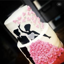 Mr Cake Plus - 2 tier custom Anniversary or engagement cake