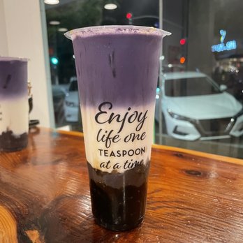 Teaspoon San Mateo - Hangout time with my lovely girls and lovely beverage: violet boba latte (with ube)! - Bubble Tea Near Me - San Mateo, California Teaspoon San Mateo - Hangout time with my lovely girls and lovely beverage: violet boba latte (with ube)! - Bubble Tea Near Me - San Mateo, California