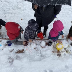 Majestic View Nature Center and Park - Children attending a snowy Nature Playdate public program.