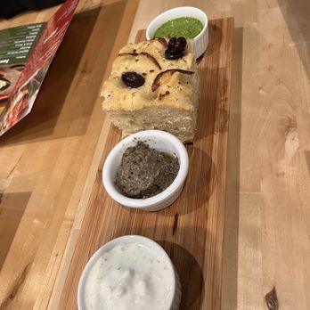 Italiamo Kitchen - Focaccia with various dips - Pizza Near Me - Rockville, Maryland Italiamo Kitchen - Focaccia with various dips - Pizza Near Me - Rockville, Maryland