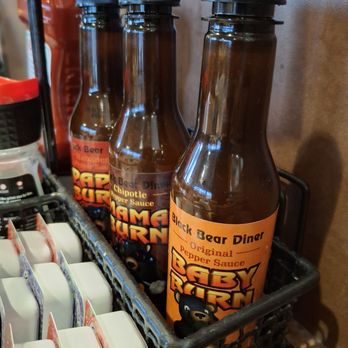 Black Bear Diner Tarzana - Hot sauces with bear logos lol. Papa burn, mama burn and baby burn lol. Nice touch. - Diners Near Me - Tarzana, California
