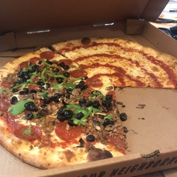 Bubba's Pizza - Half Supreme/half cheese - Pizza Near Me - Panama City Beach, Florida