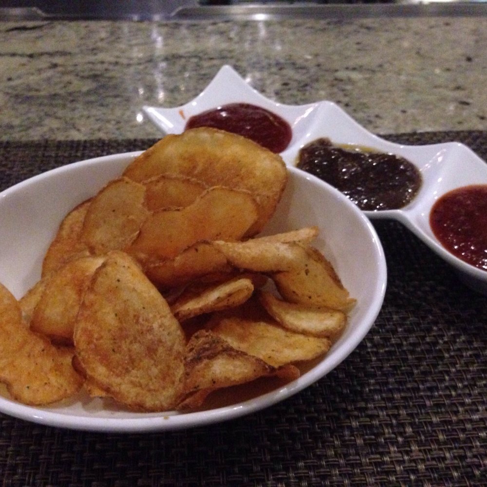 The Restaurant - House made chips. F-yeah! Bonus. House made dipping sauces . - New American Near Me - Saint Louis, Missouri The Restaurant - House made chips. F-yeah! Bonus. House made dipping sauces . - New American Near Me - Saint Louis, Missouri