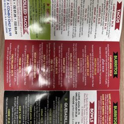 Oscar's Taco Shop - Menu inside