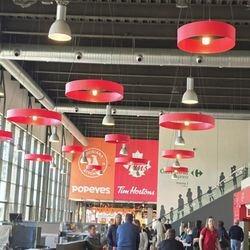 Abades Areas - Self service cafeteria with local food and there's a Popeyes and Tim Hortons. Tim Hortons was closee.