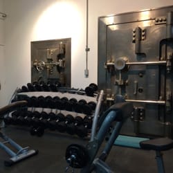 Urban Fitness - Dumbbells near bank vault