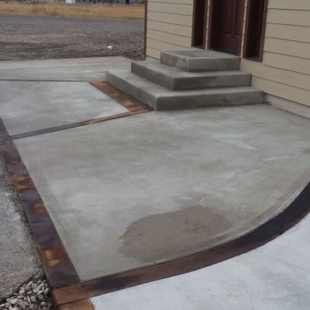 Martinez Concrete - Acid stain borders without seal. Kind of dull at this point. - General Contractors Near Me - Missoula, Montana Martinez Concrete - Acid stain borders without seal. Kind of dull at this point. - General Contractors Near Me - Missoula, Montana