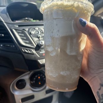 Randy's Donuts - Watered down blended Caramel Frappe - Donuts Near Me - Phoenix, Arizona