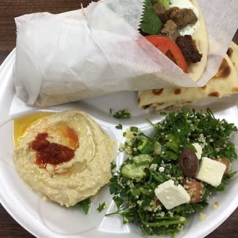 Papu’s Cafe - The huge gyro sandwich platter. Best pita ever! - Middle Eastern Near Me - Kansas City, Missouri
