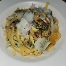 Tagliatelle with figs, pancetta, and cheese Tagliatelle with figs, pancetta, and cheese