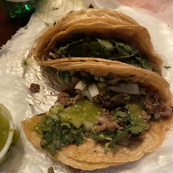 Parrilla Express - Carne asada taco with cilantro, onions, and salsa verde. - Mexican Near Me - Berwyn, Illinois