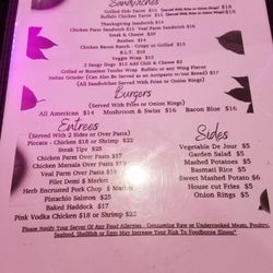 Fast Eddie’s Cocktails & Dreams - Menu October 2024