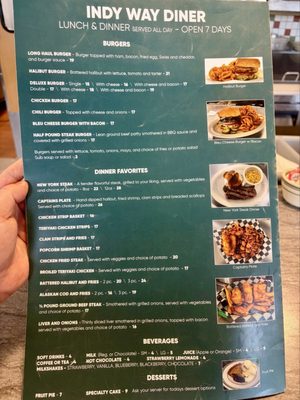 Menu photo 4 Indy Way Diner Longview, WA