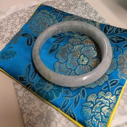 Grade A authentic Jade bangle, I love the grey/ bluish colors. Didn't want the traditional green jade Grade A authentic Jade bangle, I love the grey/ bluish colors. Didn't want the traditional green jade