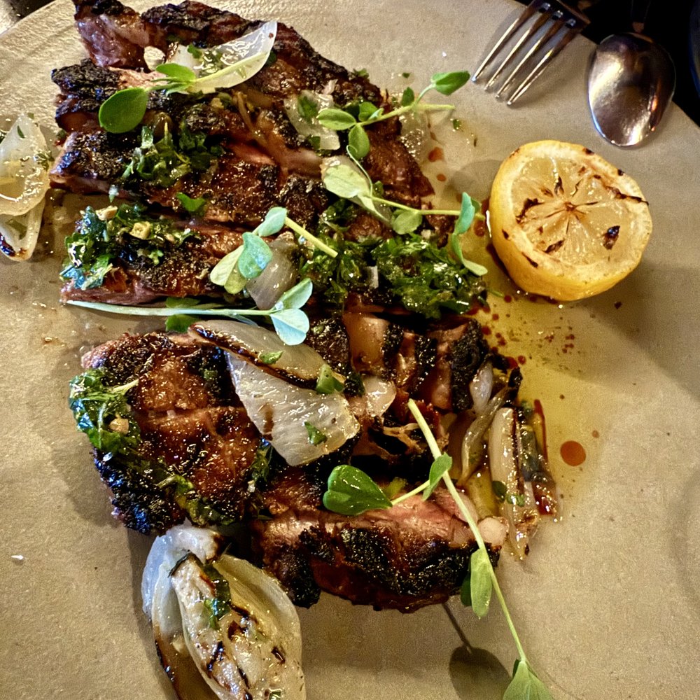 Selden Standard - Moraine Park Farm Steak with salsa verde, anchovy, charred onion - New American Near Me - Detroit, Michigan