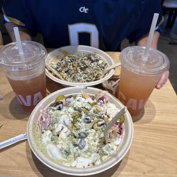 CAVA - two custom bowls. best game day dinner! go jackets! - Mediterranean Near Me - Atlanta, Georgia