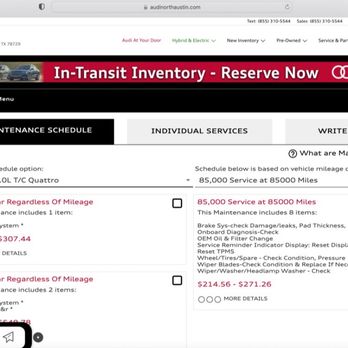 Audi North Austin - The dealership charges more than DOUBLE what is stated on their own website! Shady!!!! - Auto Repair Near Me - Austin, Texas