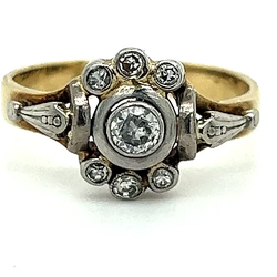 Puyallup Diamond and Gold Buyers - Vintage Diamond 14K Yellow & White Gold Ring, Size 6.25