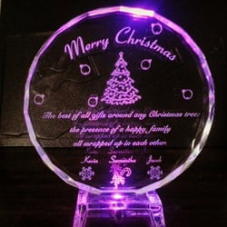 Thompson Trophy - Special sale on light up crystal 25.00 with 100 letter included