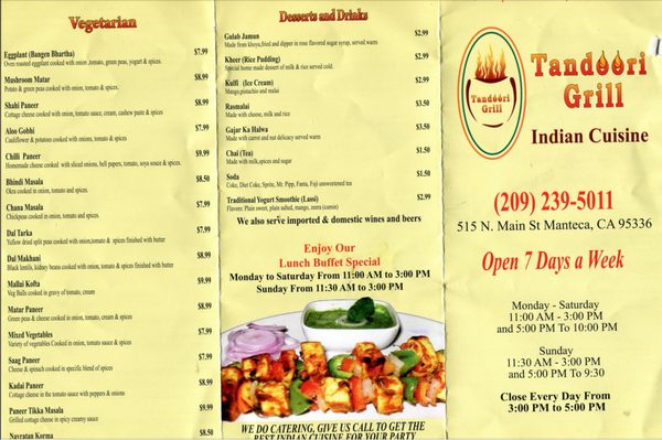 Menu photo 4 Tandoori Grill Manteca, CA Menu photo 4 Tandoori Grill Manteca, CA