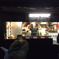 Falafel House - The friendly man behind the counter - made my wrap in minutes!