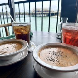 Salmon clam chowder