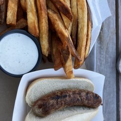 Fassler Hall Little Rock - Plain Bratwurst, duck fat fries