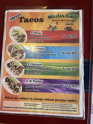 Menu photo 5 Mixtlan Grill Mexican Restaurant Oregon City, OR