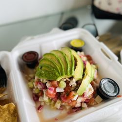 Ceviche Ceviche - Create your own own with Fish, shrimp, cucumber, tomato, red onion, jalapeño, jicama & avocado