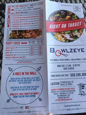 Menu photo 8 Bowlzeye Clovis, CA