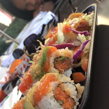 Kaiyo Sushi - Pokie roll salmon top and tuna inside. - Sushi Bars Near Me - Chula Vista, California Kaiyo Sushi - Pokie roll salmon top and tuna inside. - Sushi Bars Near Me - Chula Vista, California