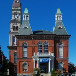 Plug in Cape Ann Tours - Gloucester City Hall -- standing tall for over 100 years, and seen from many places around the harbor.