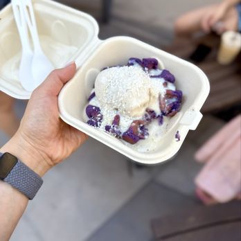 Milk Tea People - Ube wafchi topped with ice cream - Tea Rooms Near Me - Denver, Colorado Milk Tea People - Ube wafchi topped with ice cream - Tea Rooms Near Me - Denver, Colorado