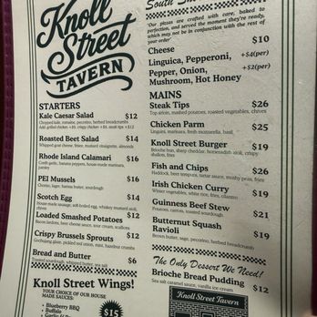 Knoll Street Tavern - Menu - American Near Me - Boston, Massachusetts