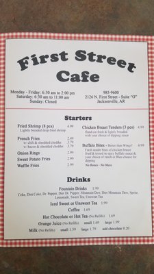 Menu photo 6 First Street Cafe Jacksonville, AR