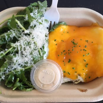 Eggslut - Sausage, egg and cheese with salad - Breakfast & Brunch Near Me - Los Angeles, California