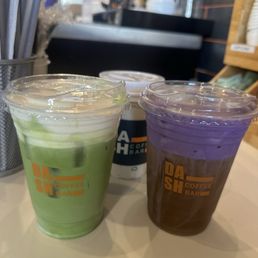 Matcha Einspanner (Left) Purrrfect in Purrrple (Right)